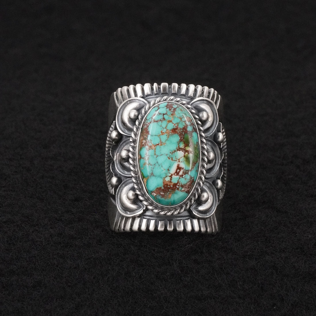 Derrick Gordon Turquoise & Sterling Silver Ring Sz. 8