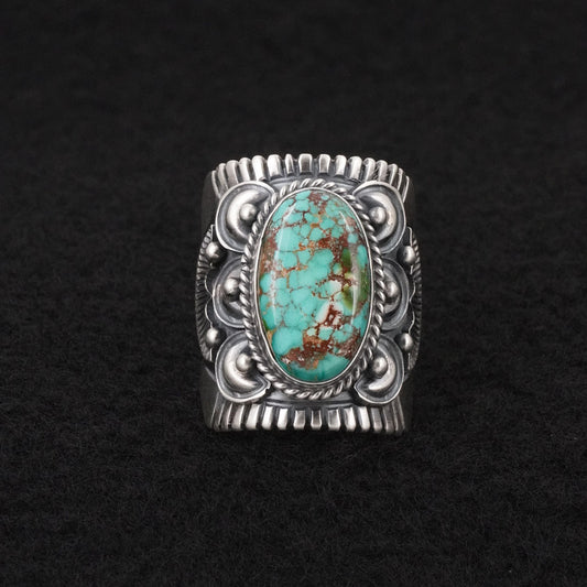 Derrick Gordon Turquoise & Sterling Silver Ring Sz. 8