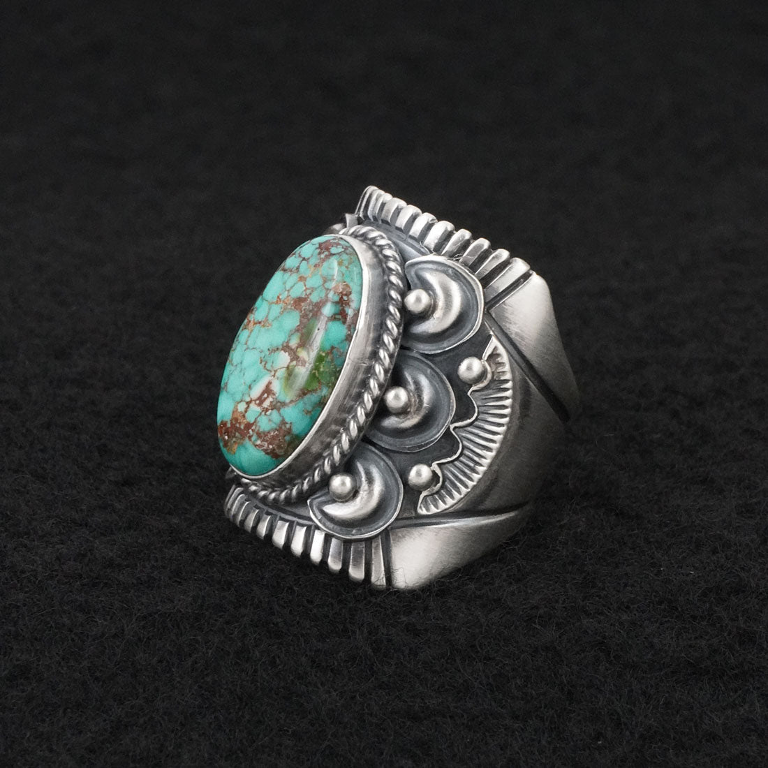 Derrick Gordon Turquoise & Sterling Silver Ring Sz. 8