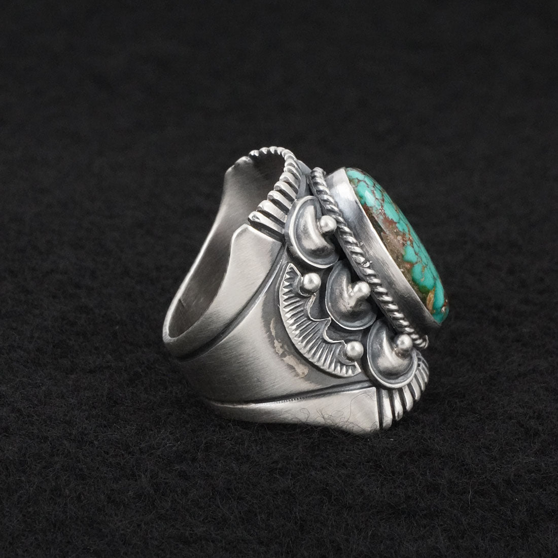 Derrick Gordon Turquoise & Sterling Silver Ring Sz. 8