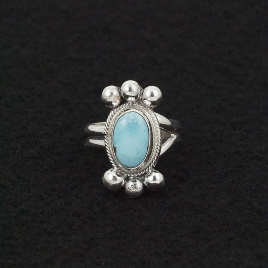 Joelias Draper Turquoise & Sterling Silver Ring Size Adj.