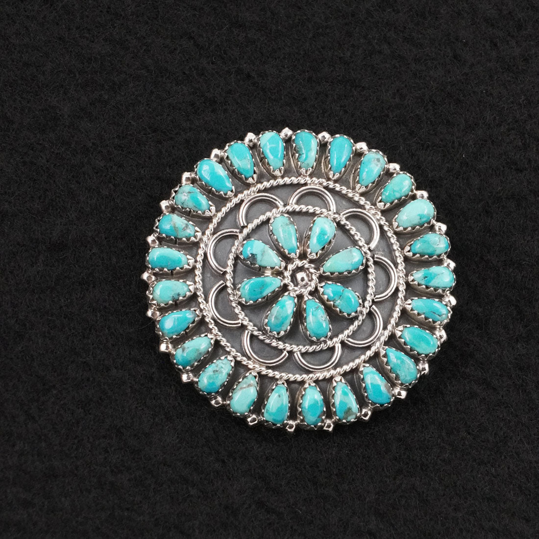 Gerald Mitchell Turquoise & Sterling Silver Squash Blossom Set