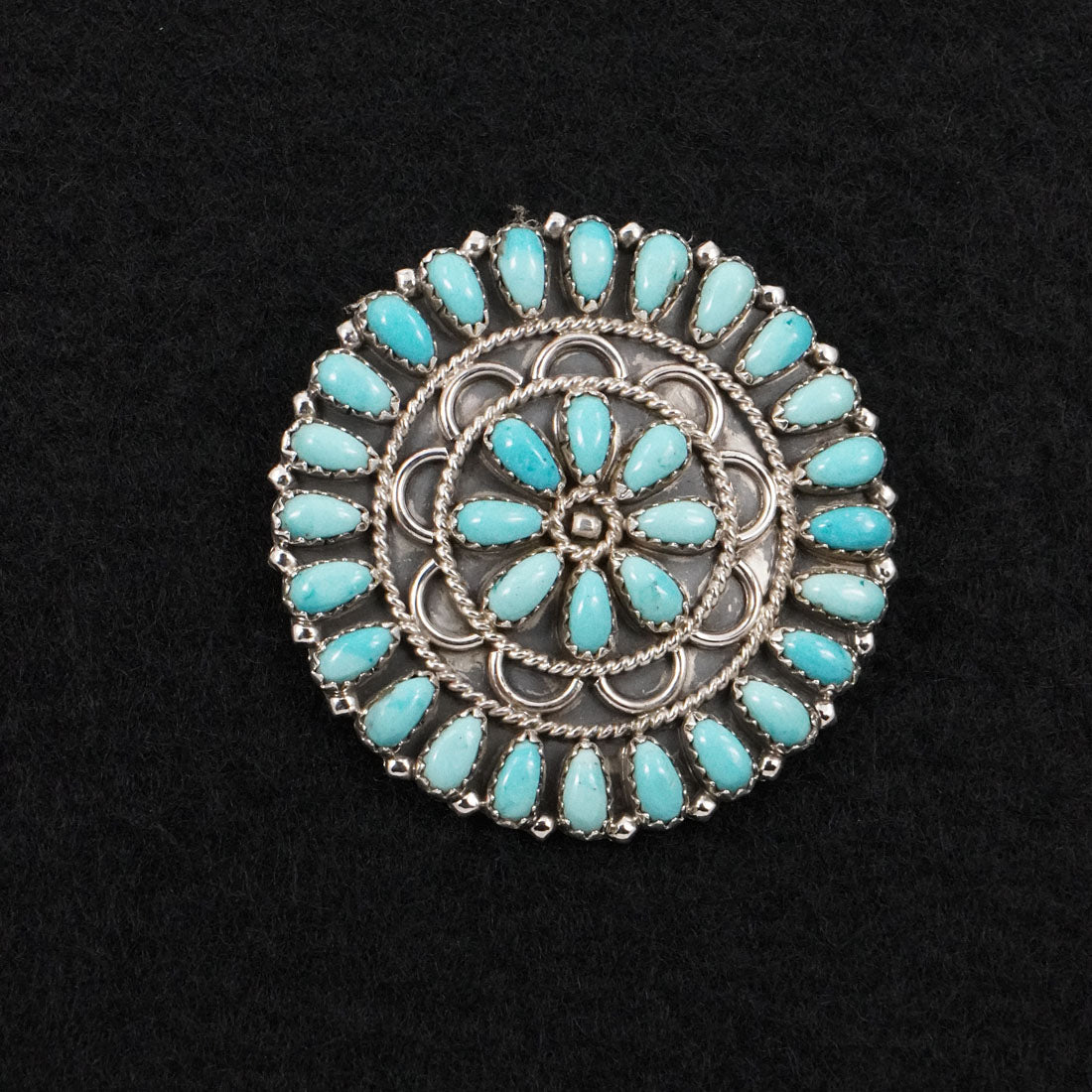 Gerald Mitchell Turquoise & Sterling Silver Squash Blossom Set
