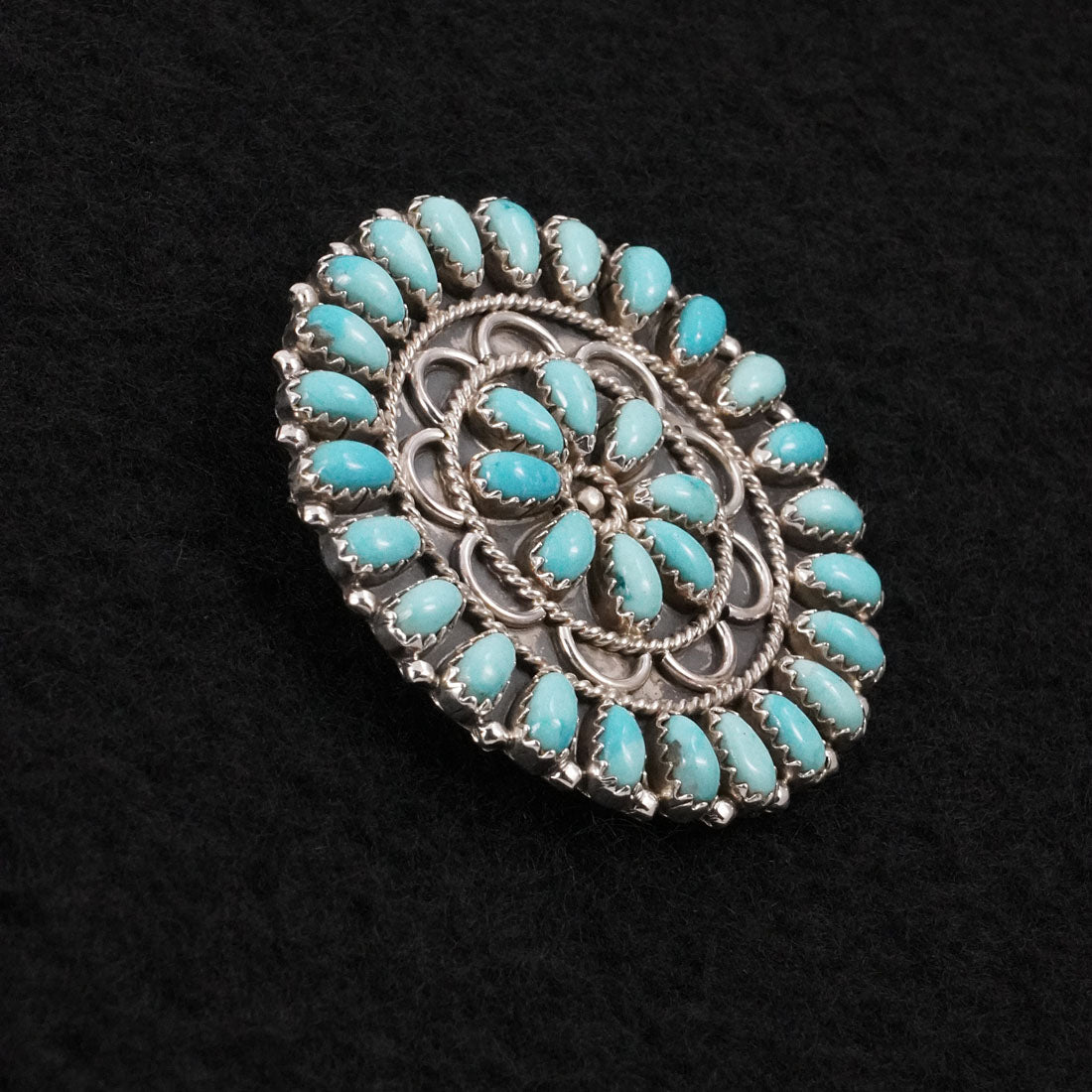 Gerald Mitchell Turquoise & Sterling Silver Squash Blossom Set