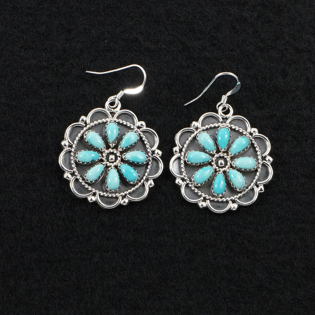 Gerald Mitchell Turquoise & Sterling Silver Squash Blossom Set