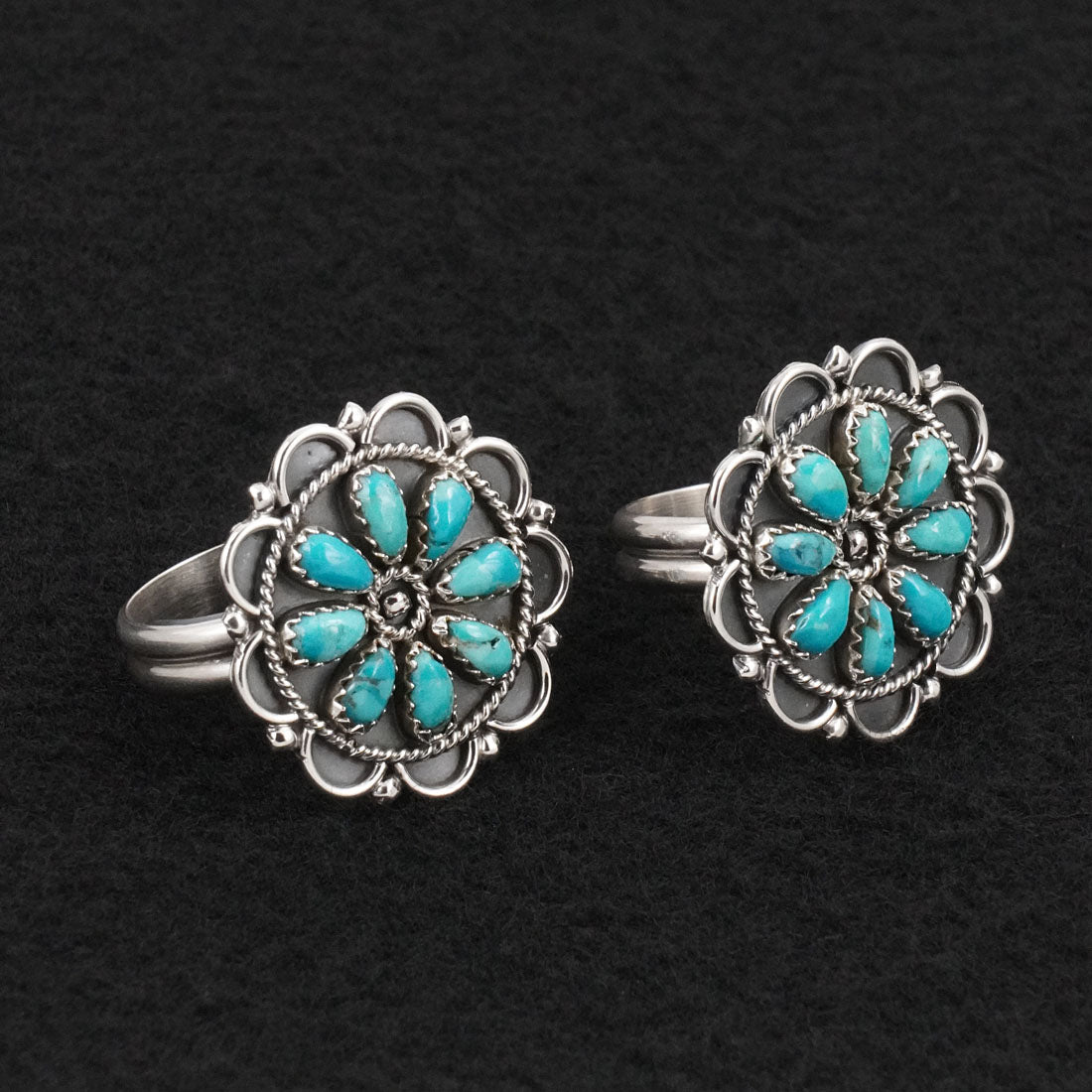 Gerald Mitchell Turquoise & Sterling Silver Squash Blossom Set