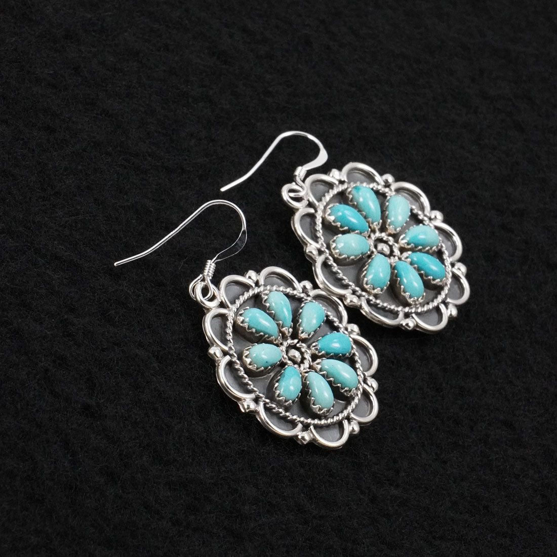 Gerald Mitchell Turquoise & Sterling Silver Squash Blossom Set