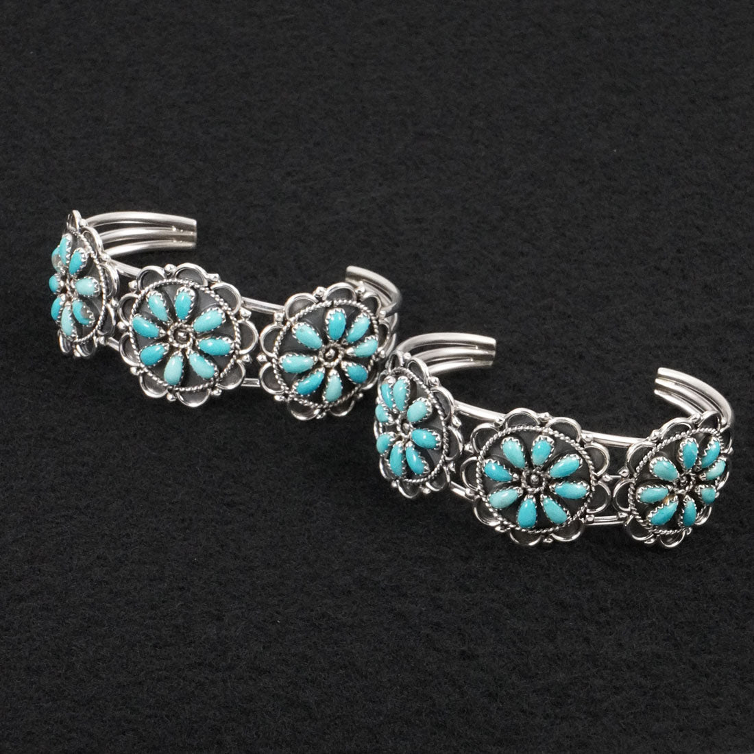 Gerald Mitchell Turquoise & Sterling Silver Squash Blossom Set