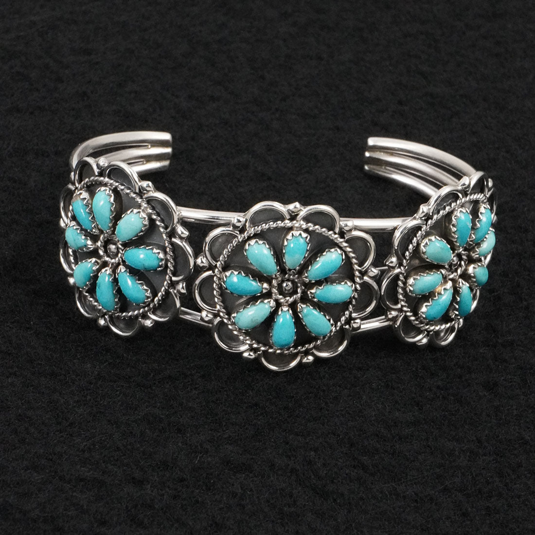 Gerald Mitchell Turquoise & Sterling Silver Squash Blossom Set