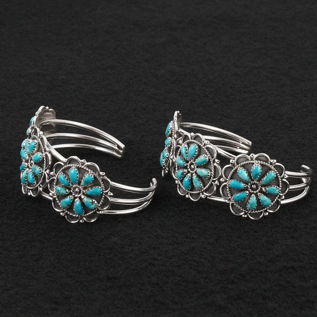 Gerald Mitchell Turquoise & Sterling Silver Squash Blossom Set