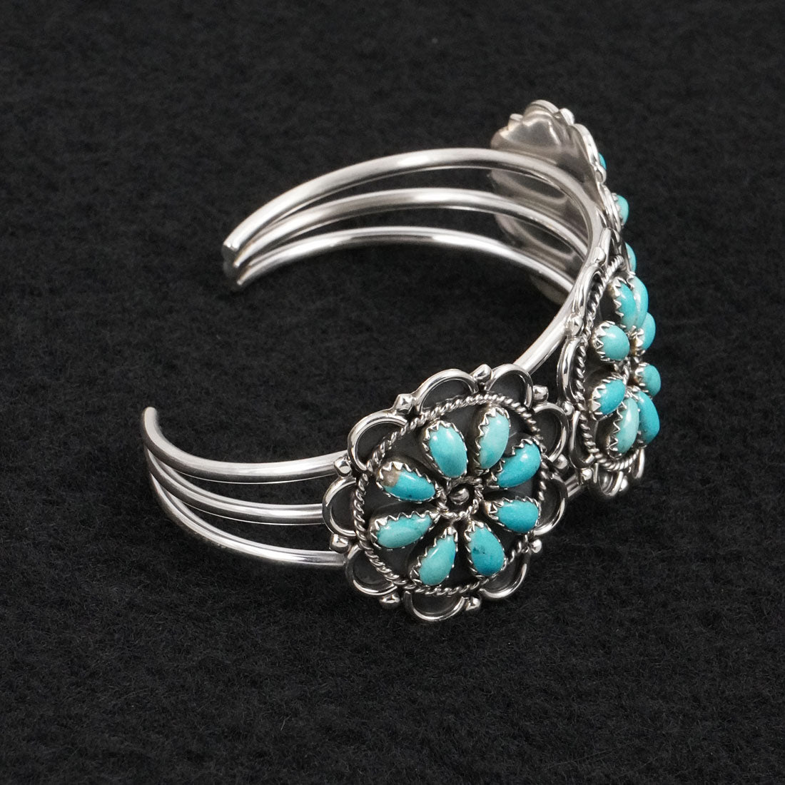 Gerald Mitchell Turquoise & Sterling Silver Squash Blossom Set