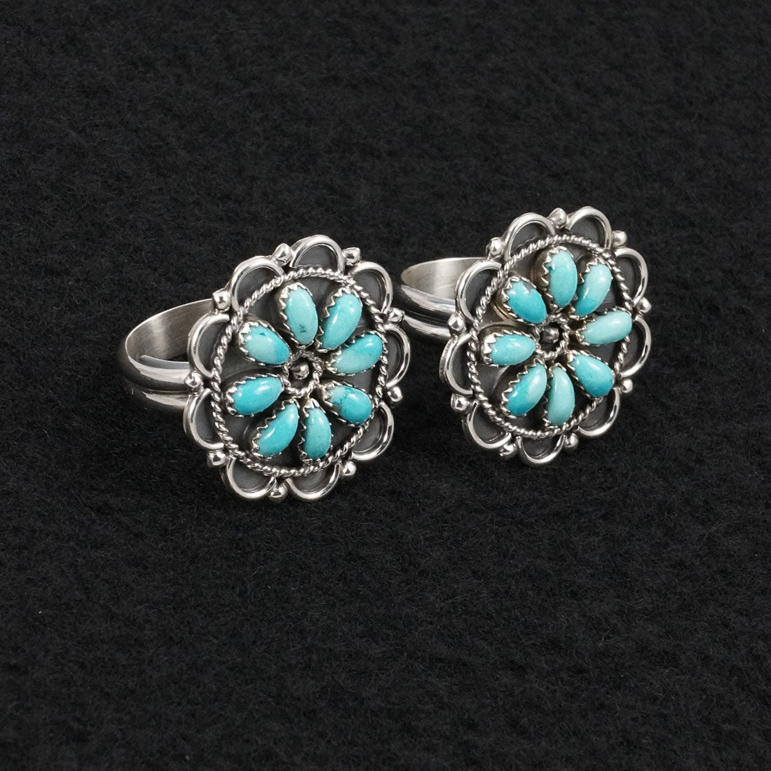 Gerald Mitchell Turquoise & Sterling Silver Squash Blossom Set