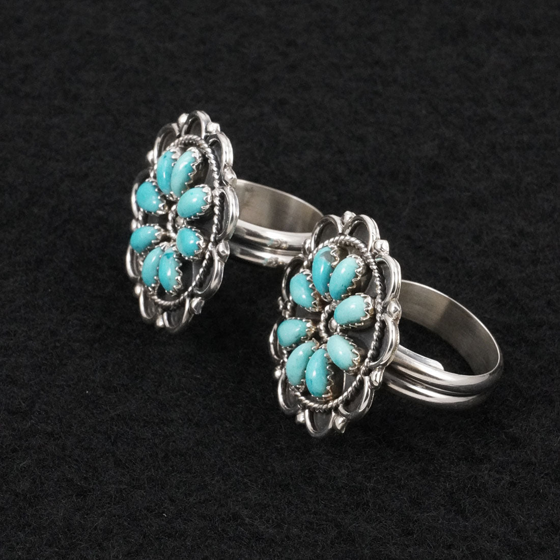 Gerald Mitchell Turquoise & Sterling Silver Squash Blossom Set