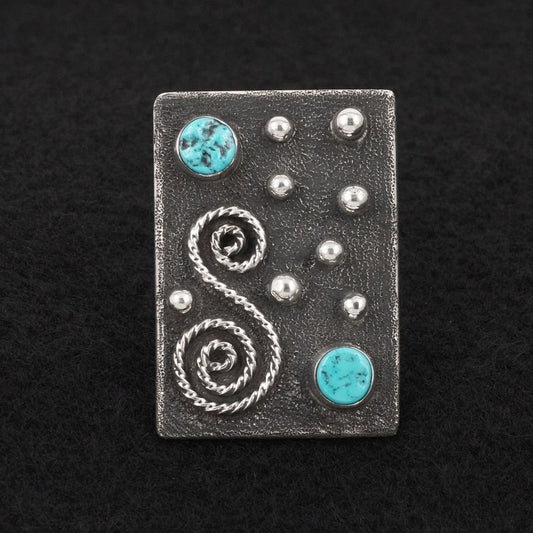 Ernest Rangel Turquoise & Sterling Silver Ring Sz. 7.5