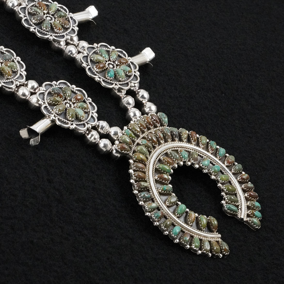 Gerald Mitchell Turquoise & Sterling Silver Squash Blossom Set