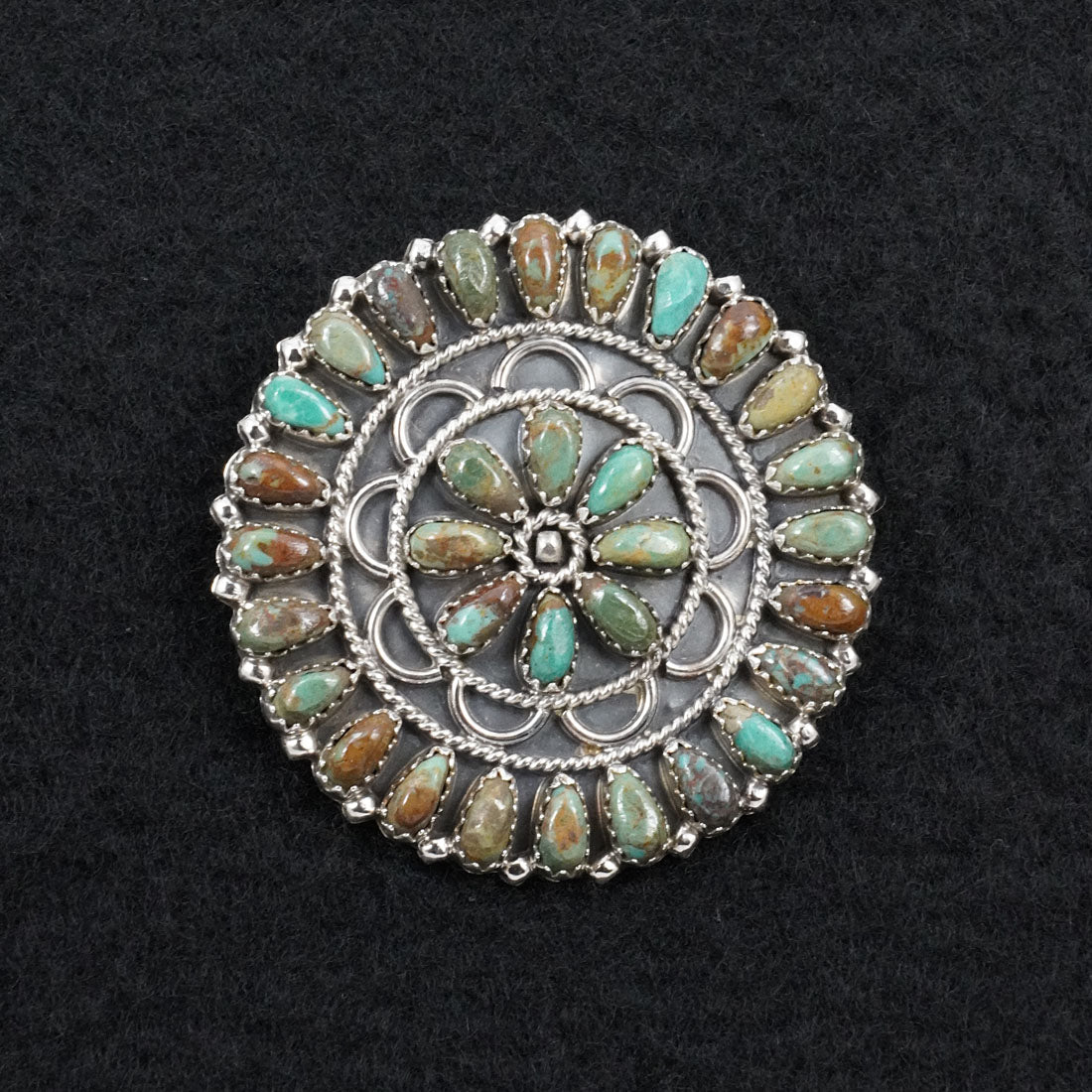 Gerald Mitchell Turquoise & Sterling Silver Squash Blossom Set