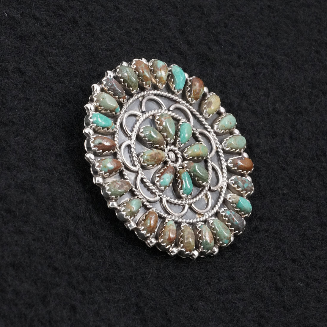 Gerald Mitchell Turquoise & Sterling Silver Squash Blossom Set