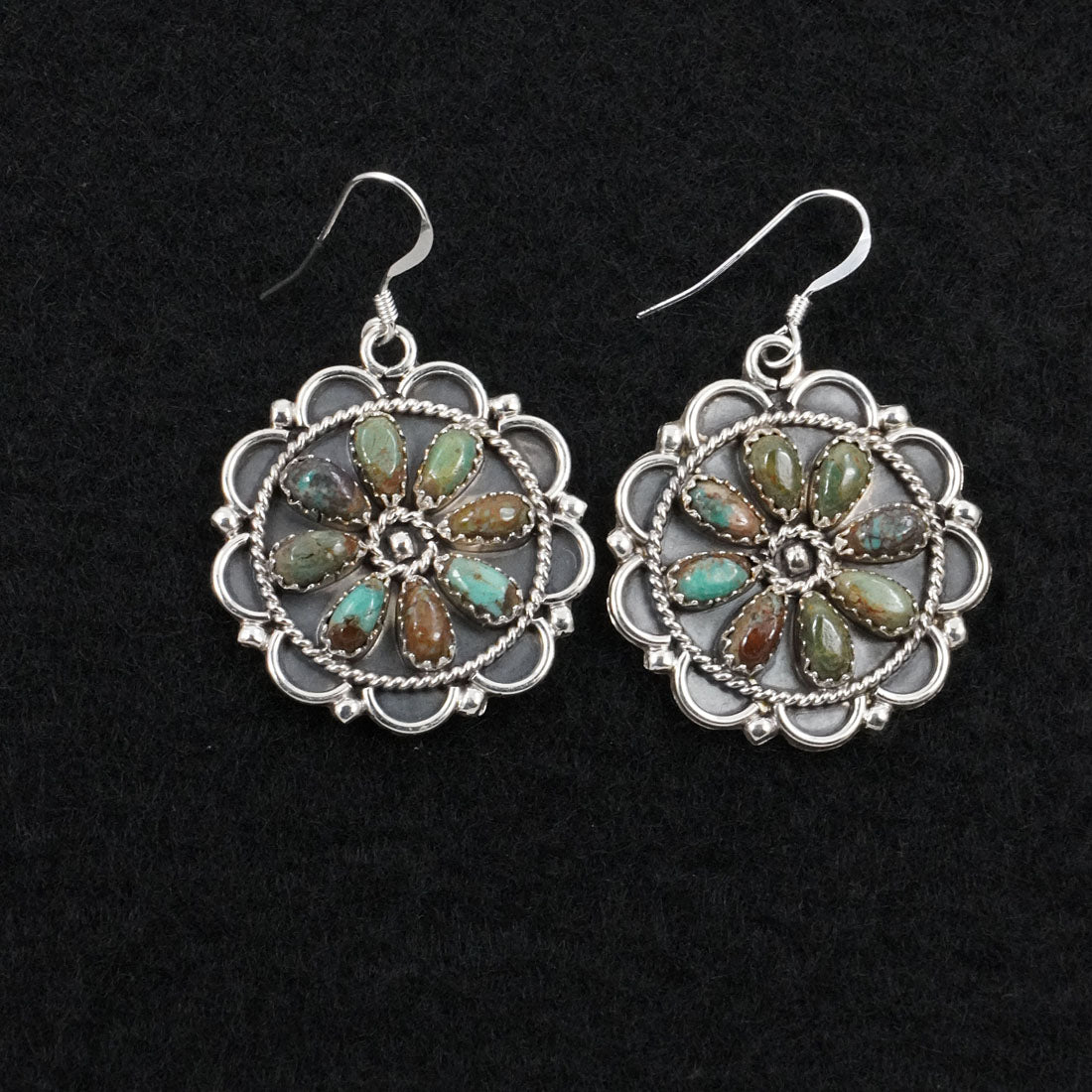 Gerald Mitchell Turquoise & Sterling Silver Squash Blossom Set
