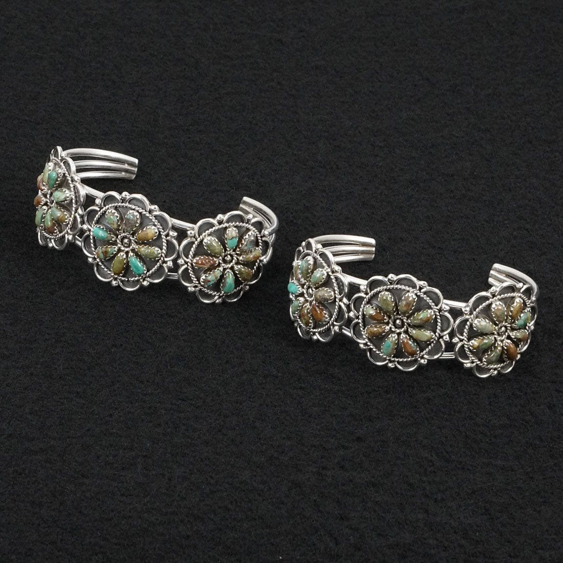 Gerald Mitchell Turquoise & Sterling Silver Squash Blossom Set