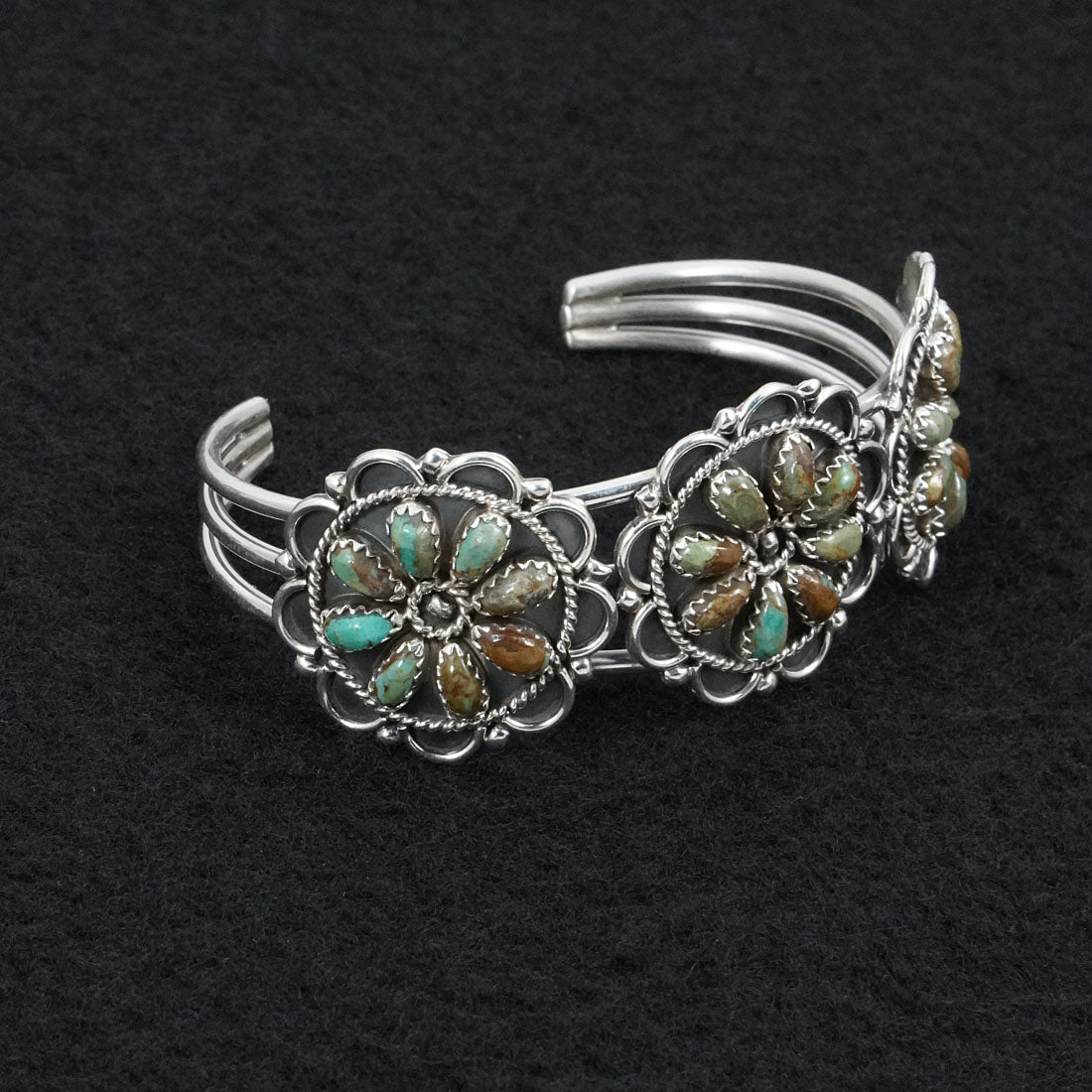 Gerald Mitchell Turquoise & Sterling Silver Squash Blossom Set