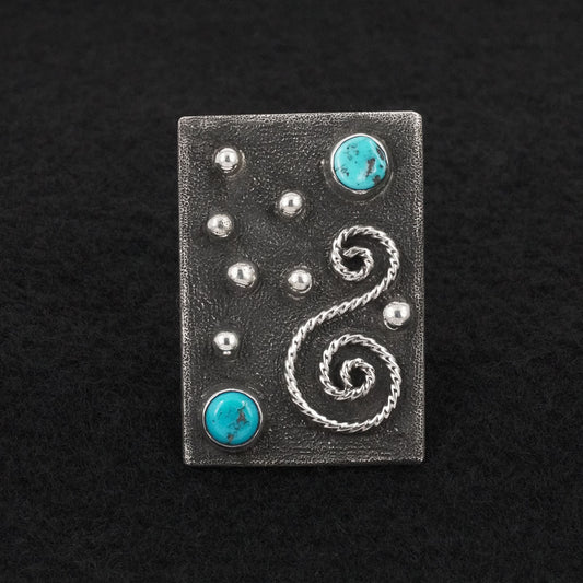 Ernest Rangel Turquoise & Sterling Silver Ring Sz. 8