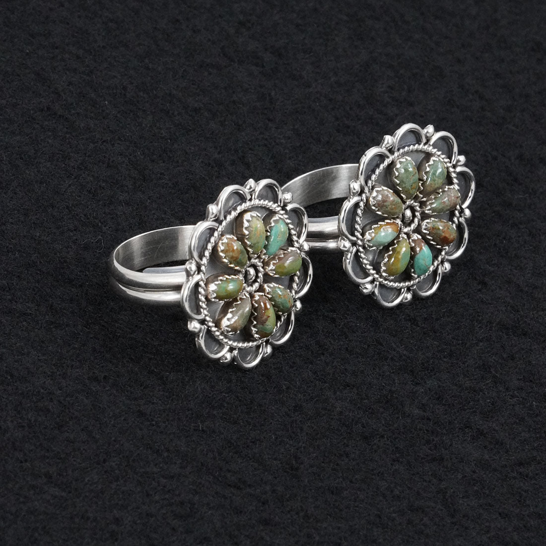 Gerald Mitchell Turquoise & Sterling Silver Squash Blossom Set