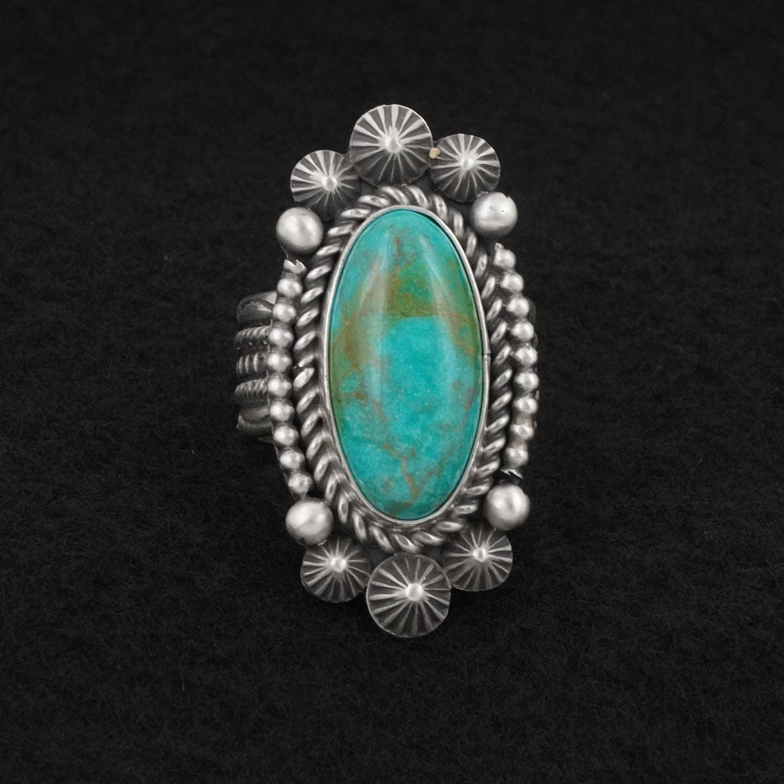 Michael Calladitto Turquoise & Sterling Silver Ring Size 10.5