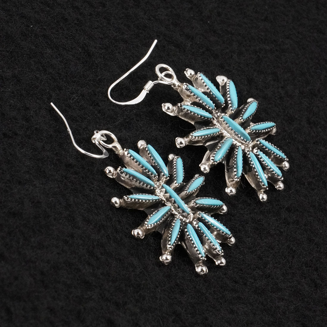 Gerald Etsate Turquoise & Sterling Silver Squash Blossom Set