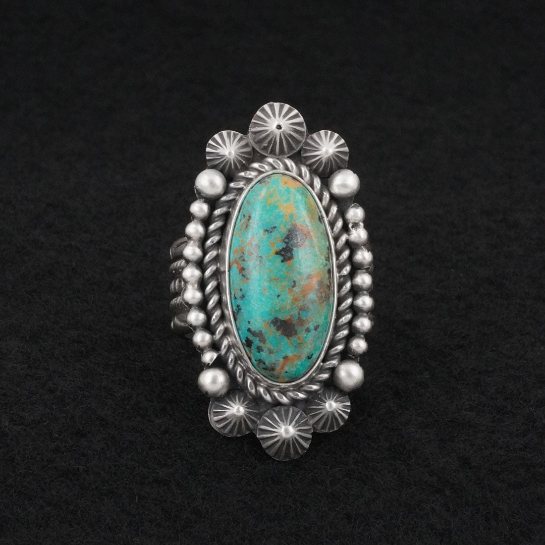 Michael Calladitto Turquoise & Sterling Silver Ring Size 10.5