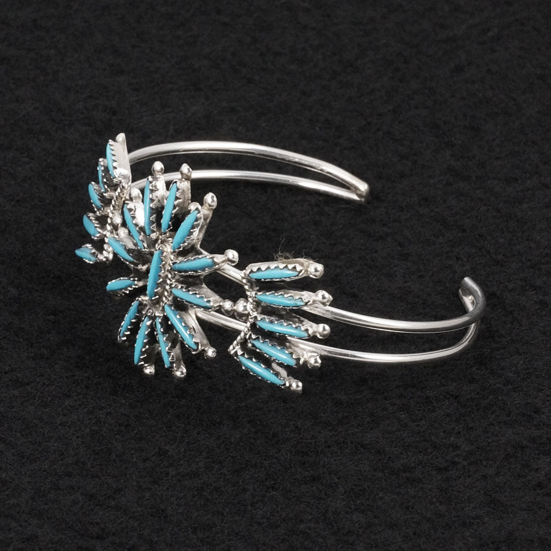 Gerald Etsate Turquoise & Sterling Silver Squash Blossom Set