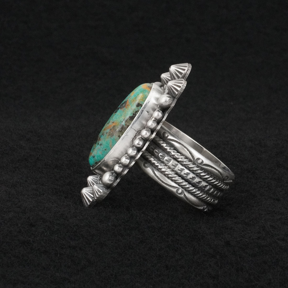 Michael Calladitto Turquoise & Sterling Silver Ring Size 10.5