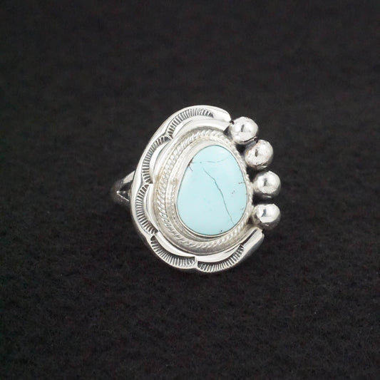 Joelias Draper Turquoise & Sterling Silver Ring Size 8