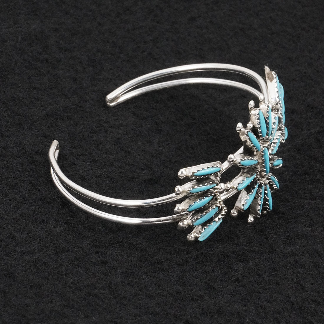 Gerald Etsate Turquoise & Sterling Silver Squash Blossom Set