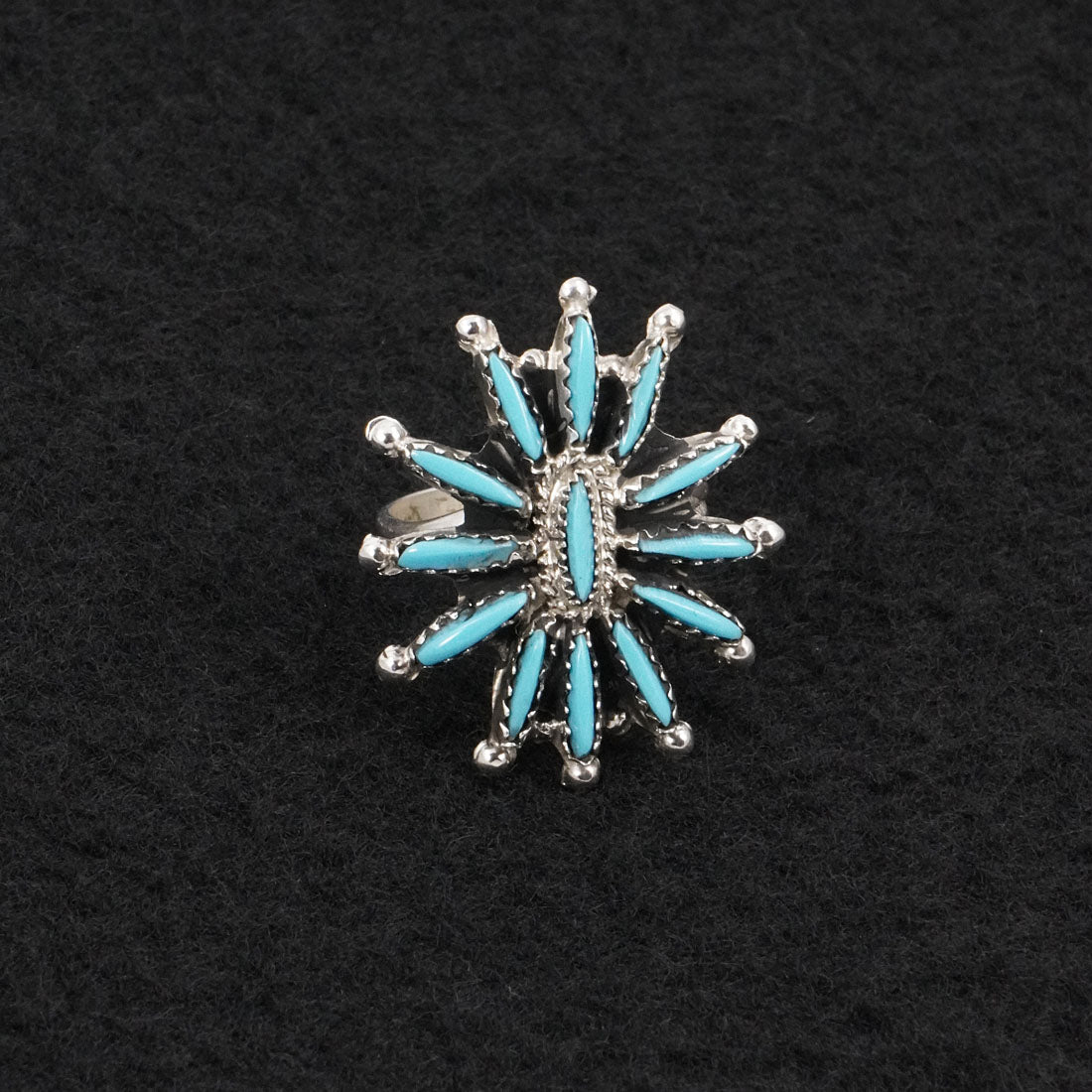 Gerald Etsate Turquoise & Sterling Silver Squash Blossom Set