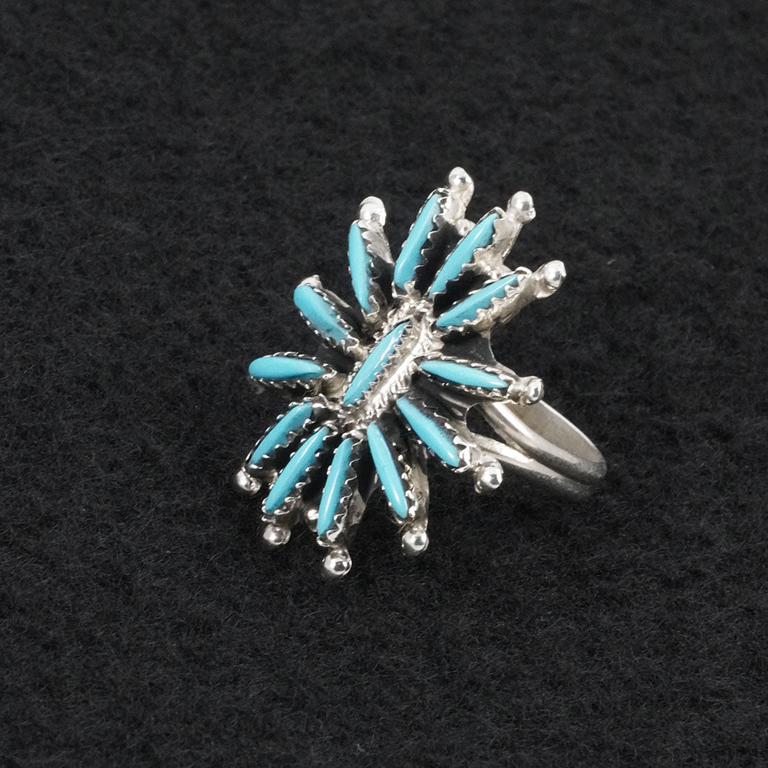 Gerald Etsate Turquoise & Sterling Silver Squash Blossom Set