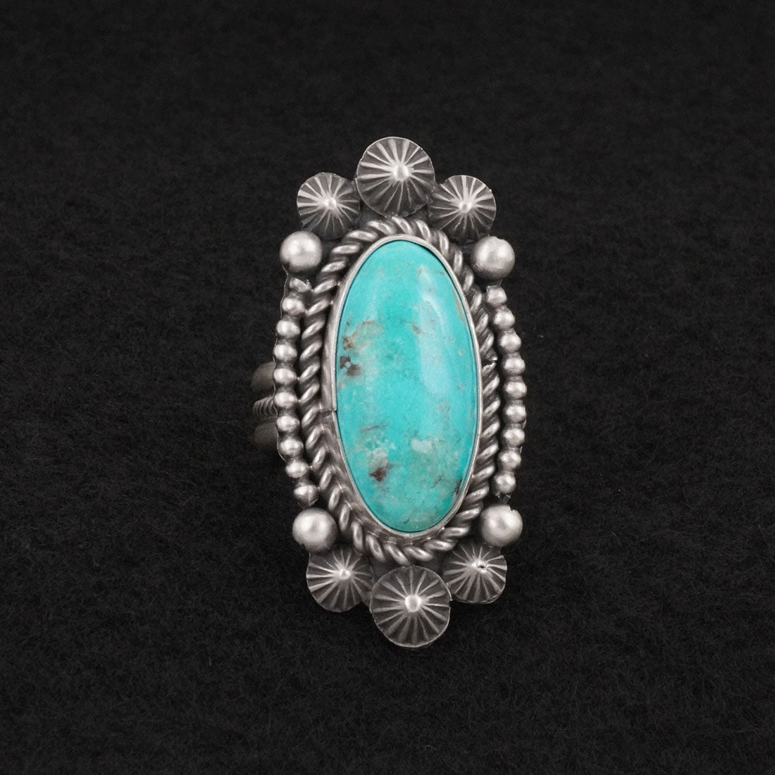 Michael Calladitto Turquoise & Sterling Silver Ring Size 7