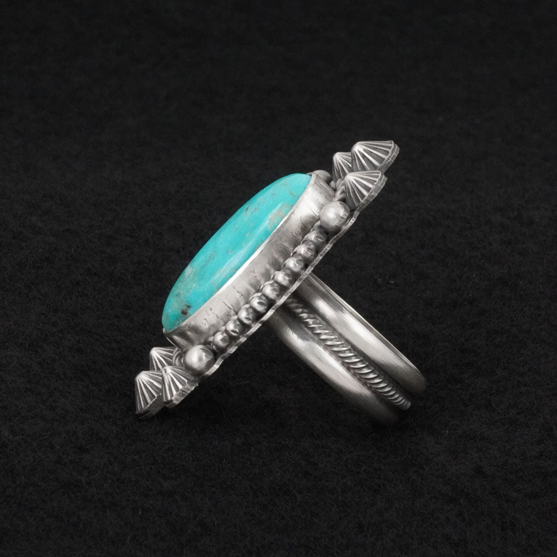Michael Calladitto Turquoise & Sterling Silver Ring Size 7