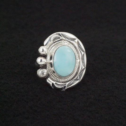 Joelias Draper Turquoise & Sterling Silver Ring Size 5.5