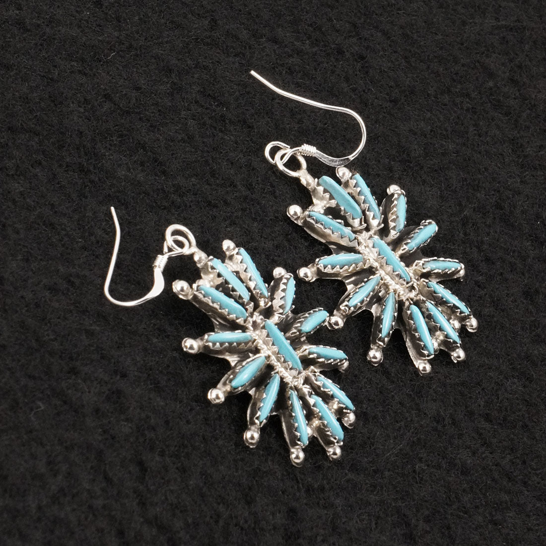 Gerald Etsate Turquoise & Sterling Silver Squash Blossom Set