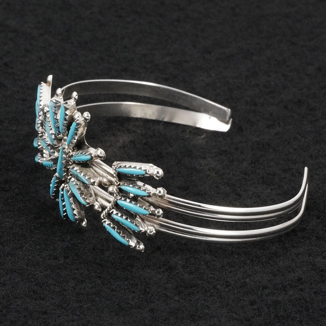 Gerald Etsate Turquoise & Sterling Silver Squash Blossom Set