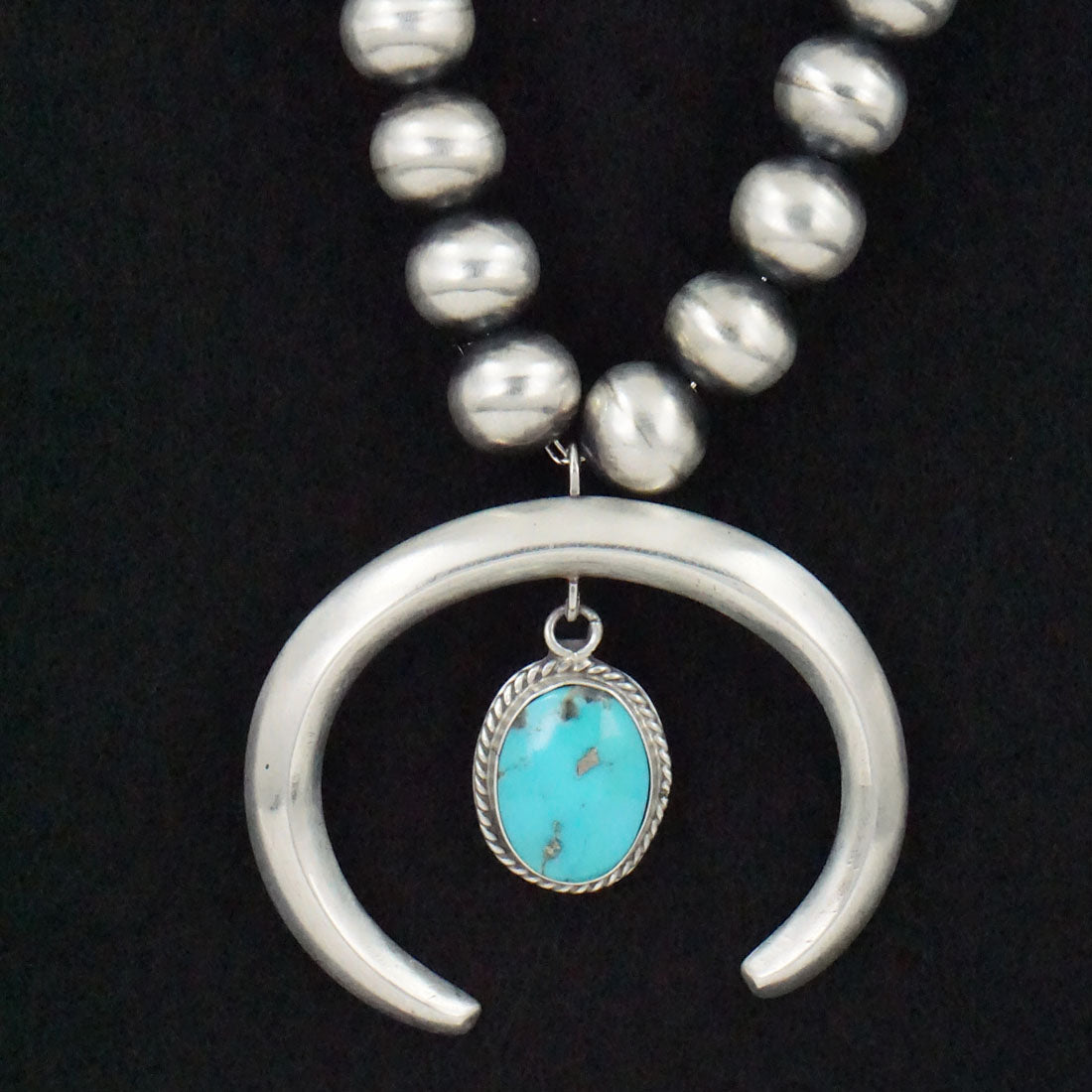 Jan Mariano Turquoise & Sterling Silver Navajo Pearl Necklace