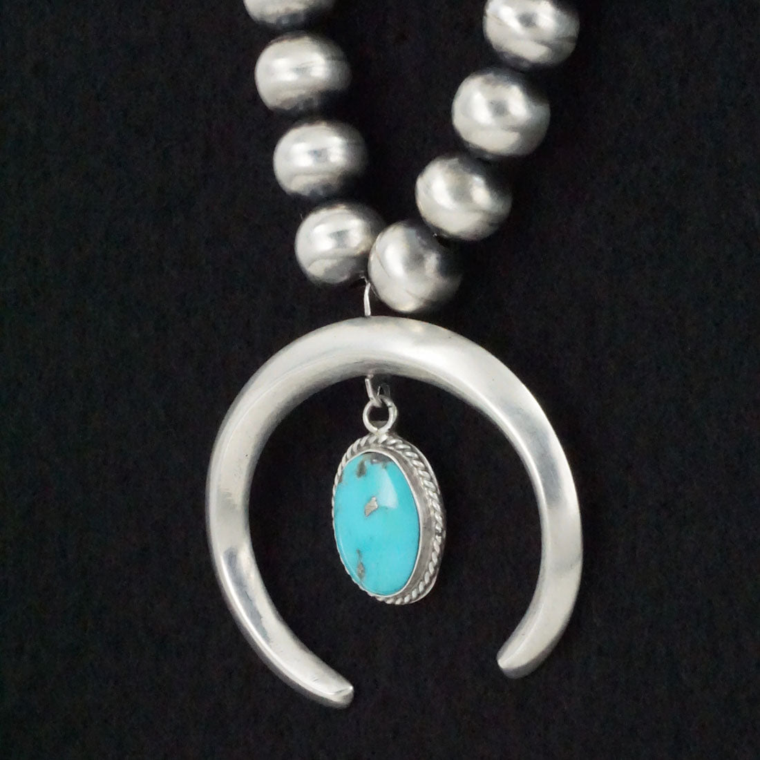 Jan Mariano Turquoise & Sterling Silver Navajo Pearl Necklace