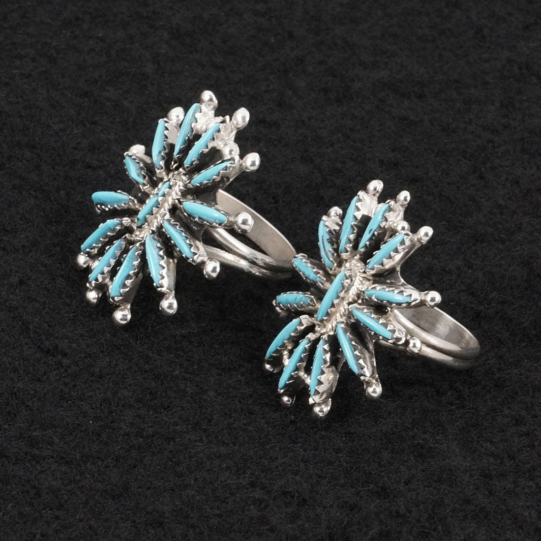 Gerald Etsate Turquoise & Sterling Silver Squash Blossom Set