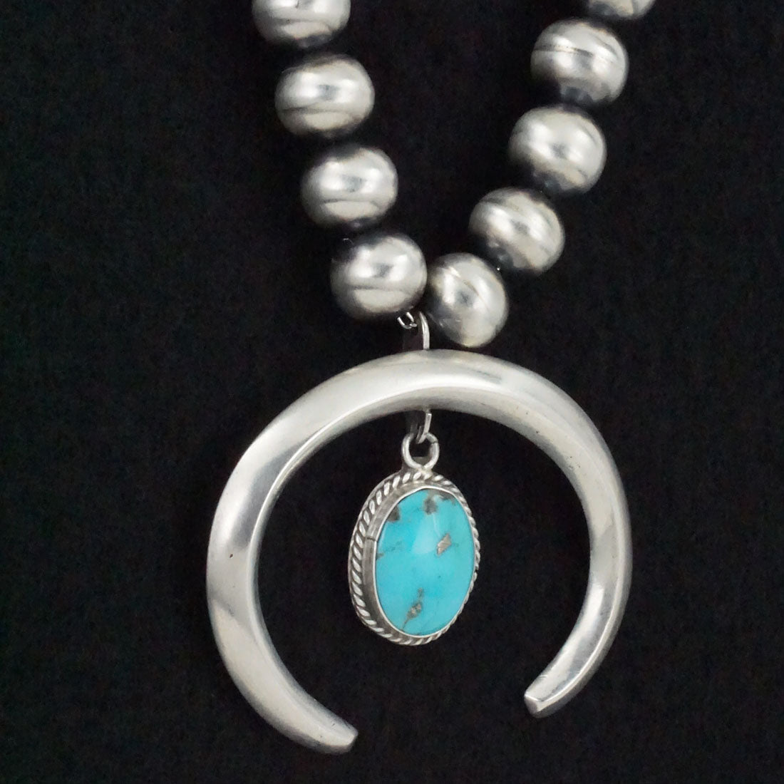 Jan Mariano Turquoise & Sterling Silver Navajo Pearl Necklace