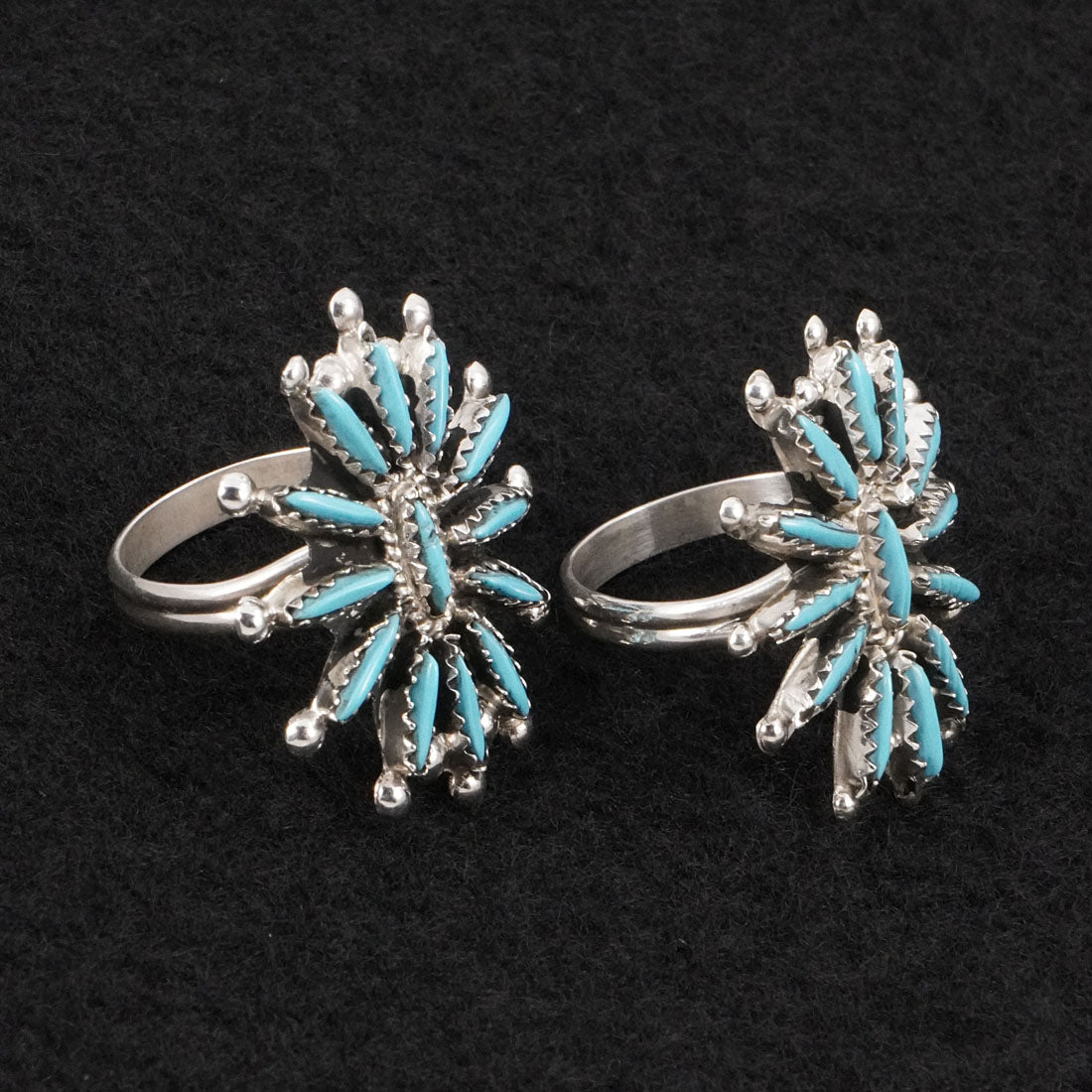 Gerald Etsate Turquoise & Sterling Silver Squash Blossom Set
