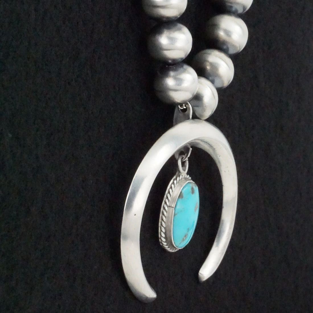 Jan Mariano Turquoise & Sterling Silver Navajo Pearl Necklace