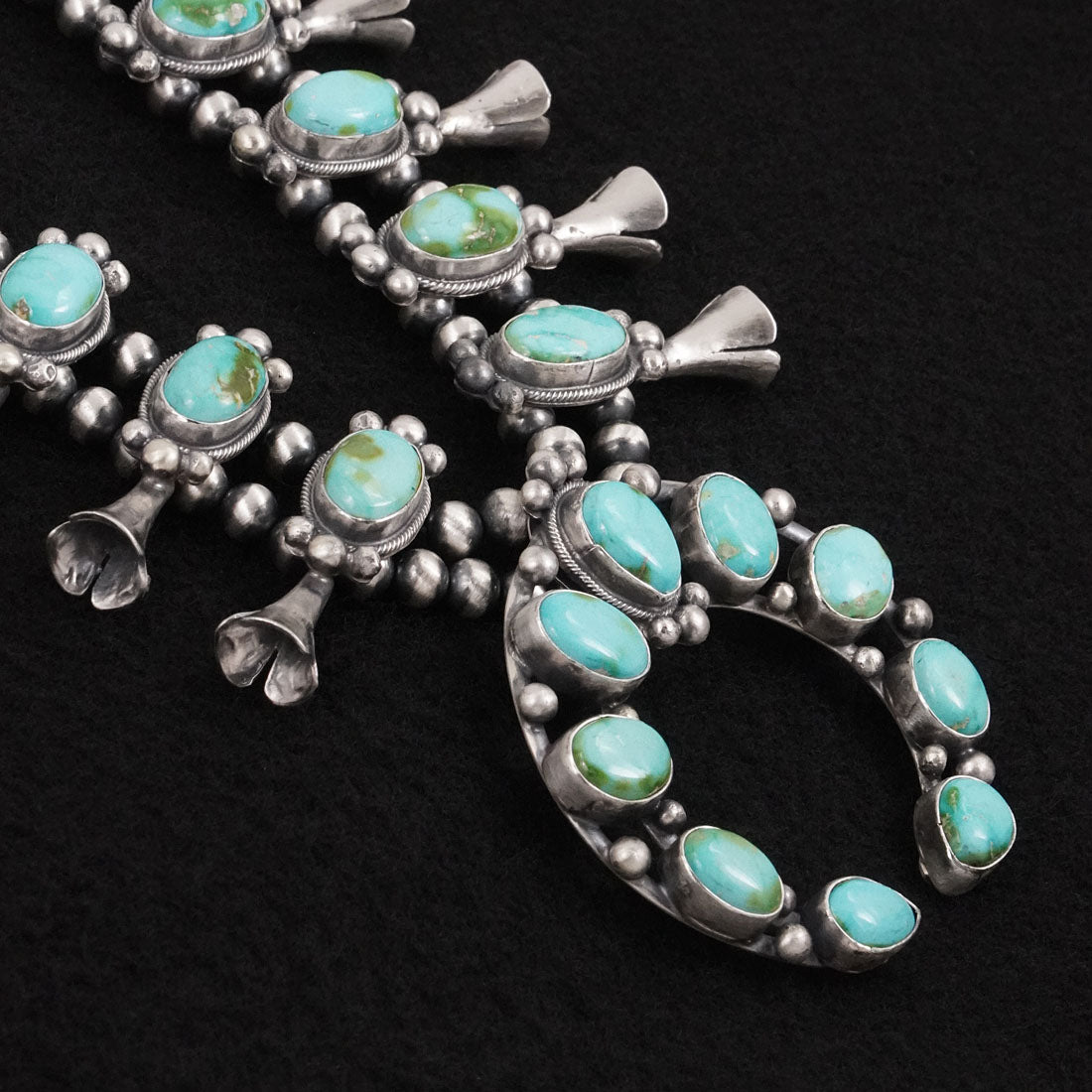 Darrin Livingston Turquoise & Sterling Silver Squash Blossom Set