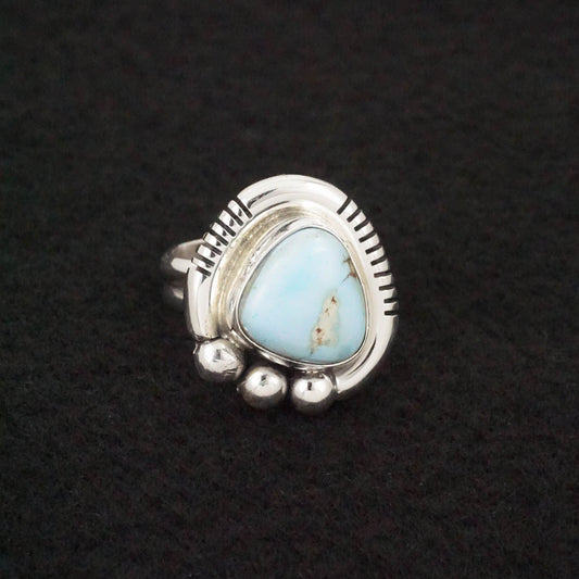 Joelias Draper Turquoise & Sterling Silver Ring Size Adj.