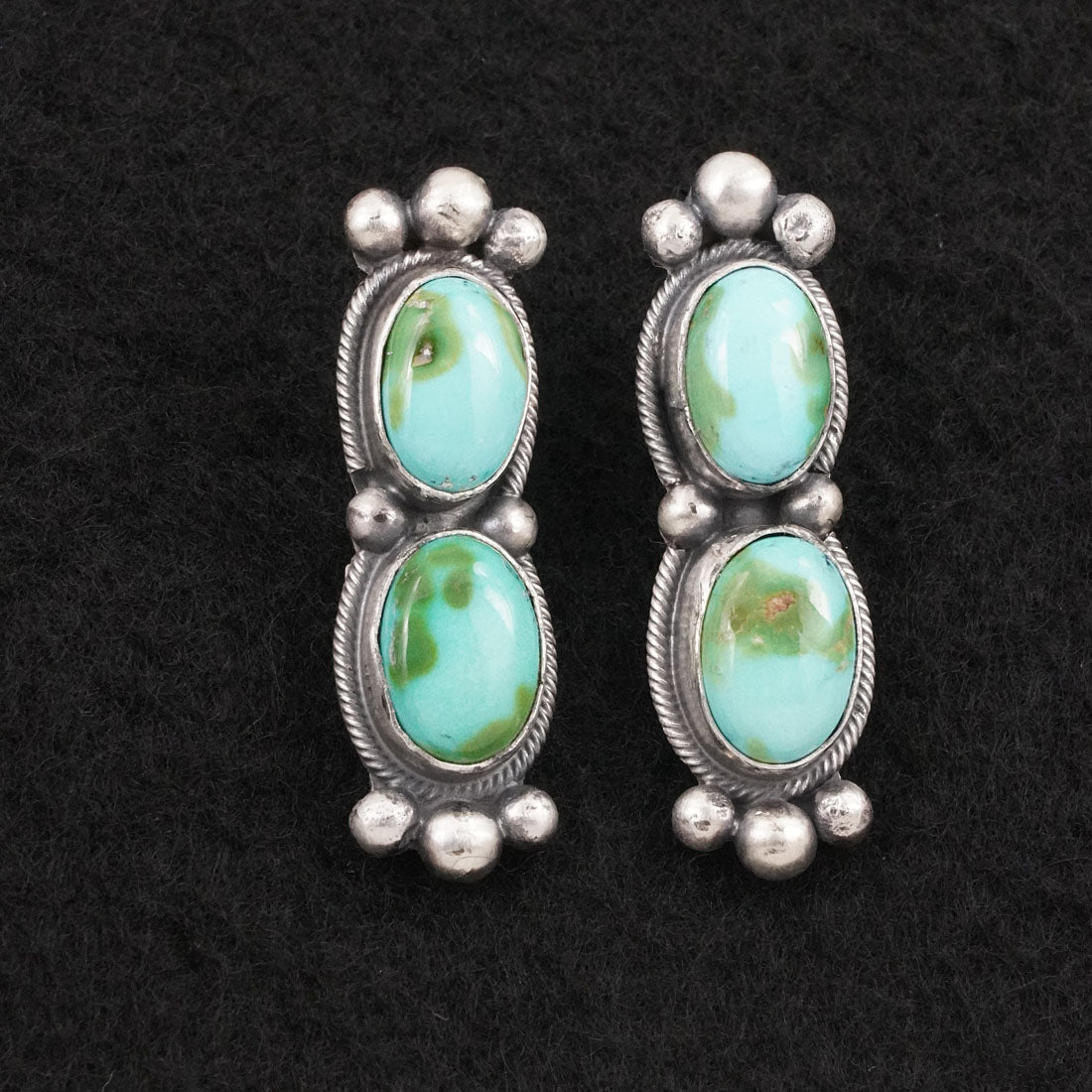 Darrin Livingston Turquoise & Sterling Silver Squash Blossom Set