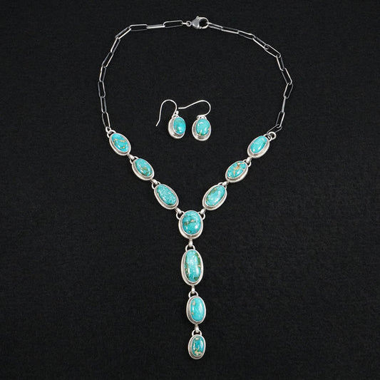 Kathleen Livingston Turquoise & Sterling Silver Necklace Set